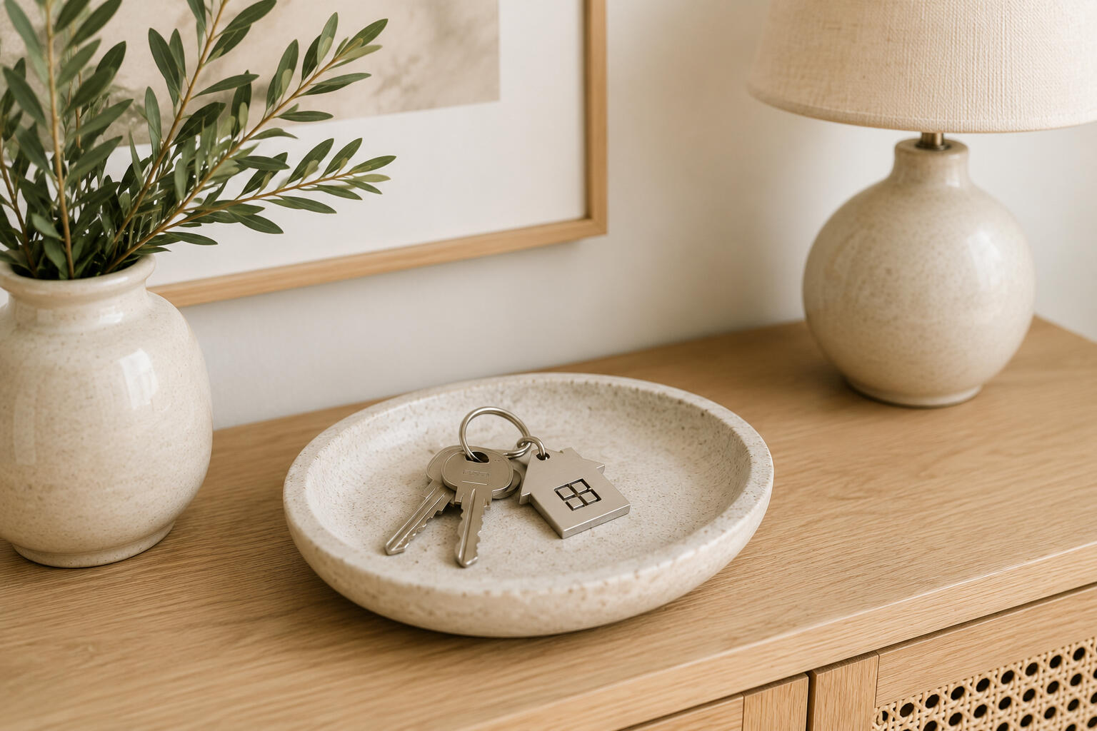 Why Keyholding Matters for Second Homes in the Algarve Keys placed on a table inside a calm Algarve home, representing trusted keyholding and property care services for second homeowners.